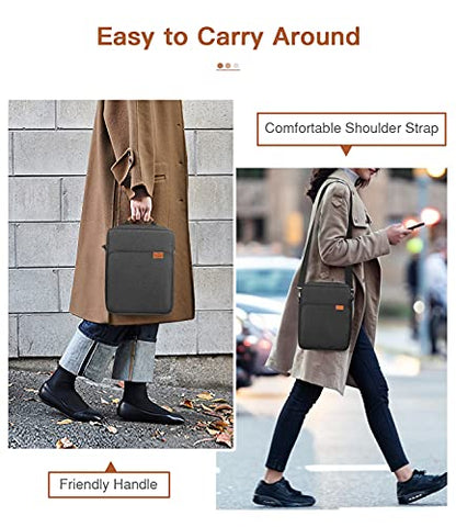 MoKo 13 Inch Tablet Sleeve Bag Carrying Case with Shoulder Strap Handle | Fits iPad Pro 13-inch M5, iPad Air 13-inch M4/M3, iPad Pro 12.9 M2/M1 and Galaxy Tab S8+/S9+ 12.4, Black &Gray - color: Black & Gray, size: 12.9 inch