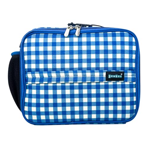 Yumbox Kids Insulated Lunch Bag, Fits Lunch Box & Bottle, Vichy Blue | Holds Lunch Box & Water Bottle | 3 Ways to Carry | Insulated EVA Lining | Wipe-Clean Fabric | Lightweight Design - color: Vichy Blue