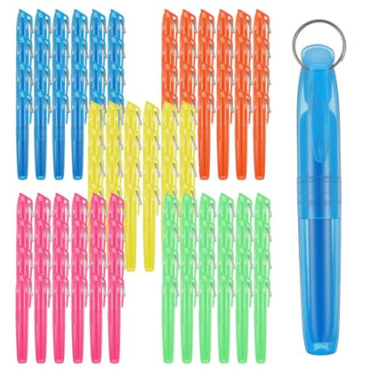 120 Pcs Mini Highlighters with Key Ring, 5 Vibrant Colors (Blue, Green, Yellow, Orange, Pink) – Compact, Quick-Dry & Portable Highlighter Pens for Learning, Office & Home