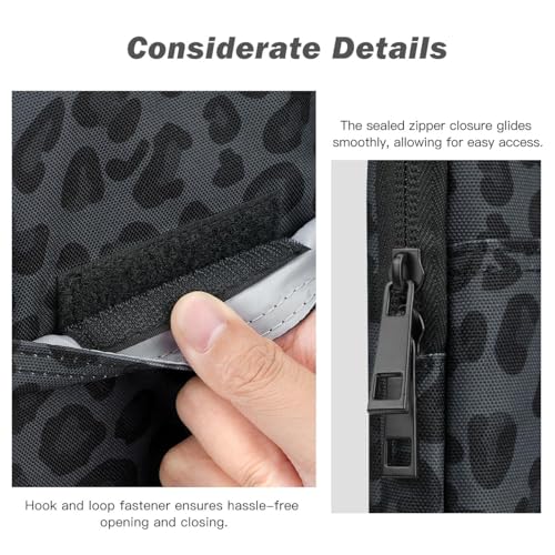 Dadanism 9-11" Tablet Sleeve Bag Carrying Case for iPad (A16) 11th Gen 11", iPad 10th Gen 10.9" Air 5/4, iPad Air/Pro 11", iPad 9/8/7th 10.2", Galaxy Tab A11+ Plus 11"/S9 FE, Tab M11 11",Leopard Black - color: Leopard Black, size: 9-11 inch