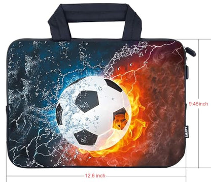 AMARY Laptop Sleeves 11.6" 12" Laptop Handle Bag Neoprene Notebook Carrying Pouch Chromebook Sleeves case (Soccer) - color: Soccer