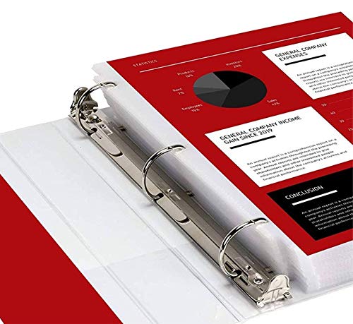 3 Ring Binder 3 Inch, Heavy Duty D-Ring, Holds 650 Sheets, 6 Pack White with Clear View Covers & 2 Pockets for 8.5x11 Paper, Nonstick PVC-Free, Gap-Free Closure, Assembled in USA - Ring Binder Depot