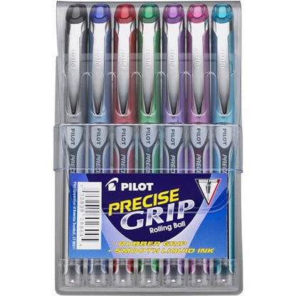 Pilot Precise Grip Liquid Ink Rolling Ball Stick Pens, Precise Grip Pens, Assorted Colors Ink, 1.0mm, 7-Pack - style: Precise Grip