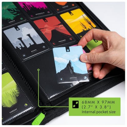 Vault X 9 Pocket Zip Trading Card Binder 360 Cards Exo-Tec (Red) | Holds 360 standard-size TCG cards in 20 side-loading 9-pocket pages. Padded, water-resistant Exo-Tec cover. - color: Red, size: 6.8cm x 9.7cm