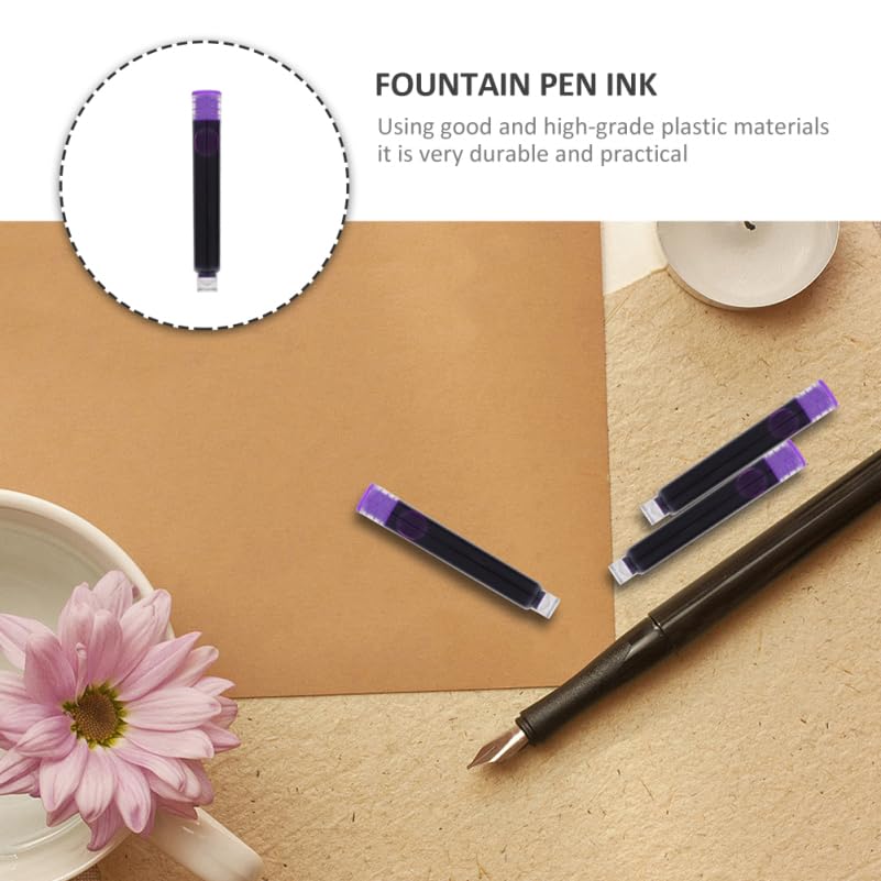 100pcs Erasable Fountain Pen Ink Cartridges Smooth Writing Refills for School and Office Supplies Compatible Most Fountain Pens