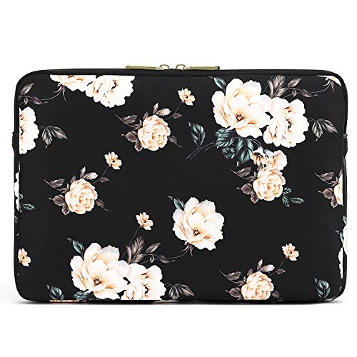 KAYOND 15 inch Laptop Sleeve, Compatible with MacBook pro 15.4 ，MacBook Air 15.4 MacBook pro 16 and 15.6 inch Notebook Computer, Water Repellent Laptop Bag,Shockproof case(15-15.6 inch, Black Peony) - color: Black Peony, size: 15-15.6 inch