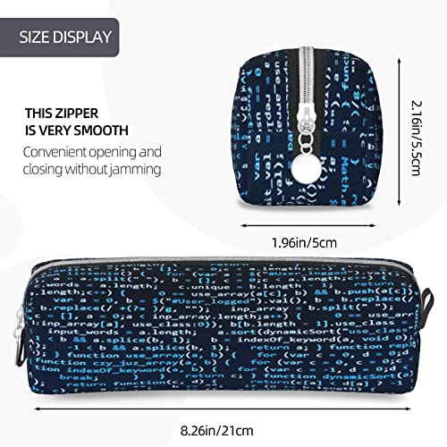Pencil Case Cool Coding Code Big Capacity Pen Case Pencil Bag Pouch Holder Box for School Office Girls Boys Adult