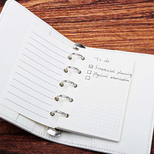 3 Pack A8 Refill Paper Loose Leaf Paper 120 Sheets Refillable Planner Binder Paper M5-5 Hole Mini Binder Paper 2.64''x4.09'' Filler Paper Blank&Grid&Lined - color: Blank&Grid&Lined