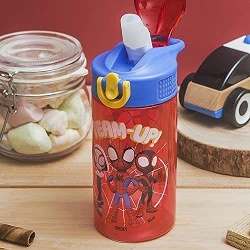 Zak Designs Marvel Spider-Man Kids Water Bottle with Spout Cover and Carrying Loop, Durable Plastic, Leak-Proof Water Bottle Design for Travel (16 oz, 2-Pack, Spidey and His Amazing Friends) - color: Spidey and His Amazing Friends 2pk