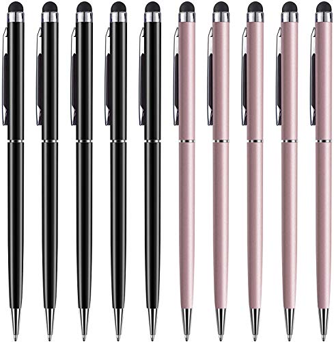 Stylus Pens for Touch Screens anngrowy Stylus Pen Universal Stylus Ballpoint Pen 2 in 1 Stylists Pens for iPad iPhone Tablet Laptops Kindle Samsung Galaxy All Capacitive Touch Screens - color: rosegold, black