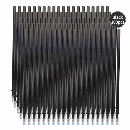 ZJchao Erasable Pens, Pen Refills Erasable Gel Pens Blue Ink Gel Ink Pen Refills with Fine Point 0.5mm Replacement for Office School Writing (100pcs) - color: Black, size: 100pcs