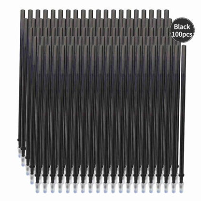 ZJchao Erasable Pens, Pen Refills Erasable Gel Pens Blue Ink Gel Ink Pen Refills with Fine Point 0.5mm Replacement for Office School Writing (100pcs) - color: Black, size: 100pcs