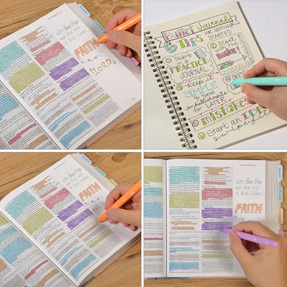 Mr. Pen- Bible Highlighters and Pens No Bleed, 12 Pack | Colorful Ink Pens for Highlighting, Bullet Journaling, Note-Taking, Summarizing, Bible Study, Planning, School and Office Use - color: Vibrant and Pastel