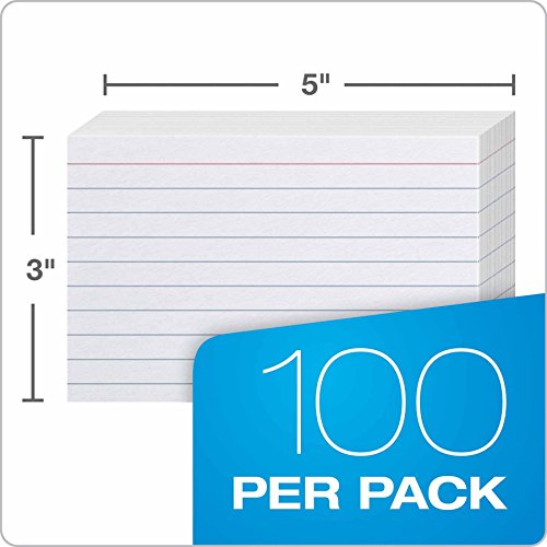 Oxford Ruled Index Cards, 3" x 5", White, 1,000 Cards (10 Packs of 100) (31) - size: 3 x 5, 1000 Count