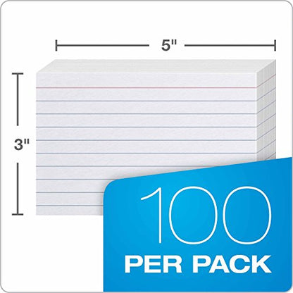 Oxford Ruled Index Cards, 3" x 5", White, 1,000 Cards (10 Packs of 100) (31) - size: 3 x 5, 1000 Count