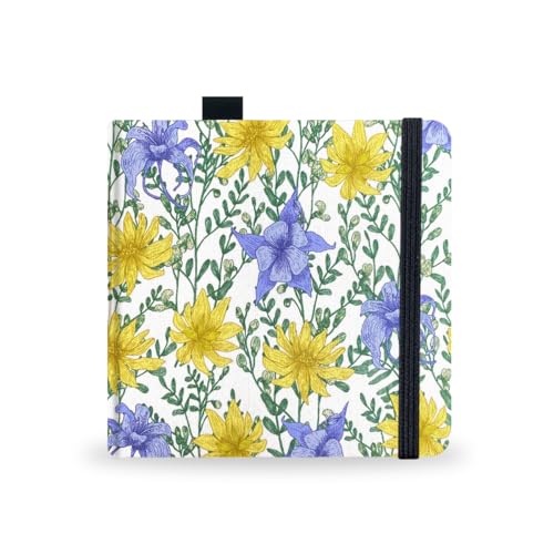 Watercolor Paper Sketchbook,5x5 Inch Mixed Media Notebook,140lb/300gsm Artist Heavyweight Paper,20 Sheets Small Travel Drawing Journal for Adults,Painting,Watercolors,Art Supplies,Yellow Purple Flower - color: 5x5 inch-300gsm-yellow purple flower