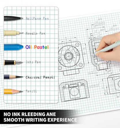 Engineering Graph Paper Pads, 11"x17 "Grid Paper, 4x4 Graph Ruled, 50 Sheets Landscape, Easy-Tear Glue-Bound, 11"x17" Cardboard Backing, for Drafting, Engineering, Architect Designers - color: 1 Pack-Squared (50 Sheets/Pad), size: 11" x 17"Landscape