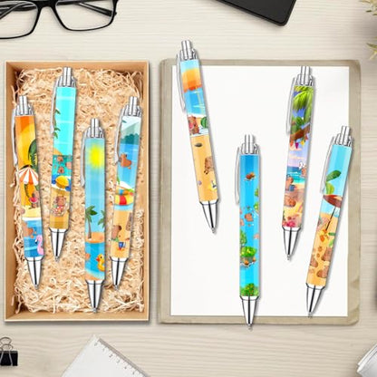 Idealmuzik 8 Pack Capybara Pens – Cute Animal Pens with Unique Capybara Designs, Smooth Writing Ink Pens for School, Office, Journaling - style: Capybara