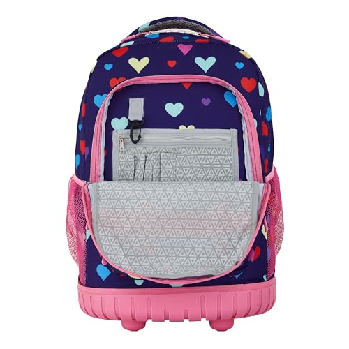 Travelers Club 4 Piece Rolling Backpack Set With Accessories,Heart - color: Heart