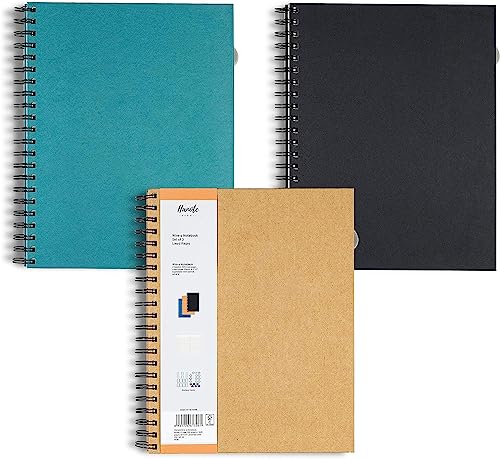 3 Packs Spiral Notebook, Spiral Ruled Journal with Hard Cover, 8.5" x 11", 240 Pages, 100 GSM Paper, Notebooks for Work School Note Taking - size: 8.5x11