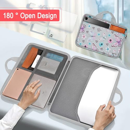 Hseok Laptop Case 13.3-14 inch Sleeve, TSA Computer Handbag Water-Resistant and Shockproof Bag Compatible with MacBook Pro/Neo 14", Mac Air/Pro 13.3" and 13"-14" Notebooks Chromebooks,Butterfly - color: Butterfly