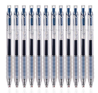 czxwyst GP270 Refillable & Retractable Gel Ink Pens with Soft Grip Large Capacity 0.5mm Fine Point 12-Pack (Blue Black) - color: Blue Black