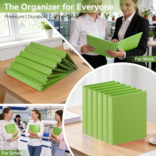 SUIN 1 Inch 3 Ring Binder, Clear 1'' View Presentation Binders with 2 Pockets, Fits 8.5 x 11 Letter Size, Durable Polypropylene, Non-Stick & PVC-Free for School, Office & Home (Kelly Green) - color: Kelly Green