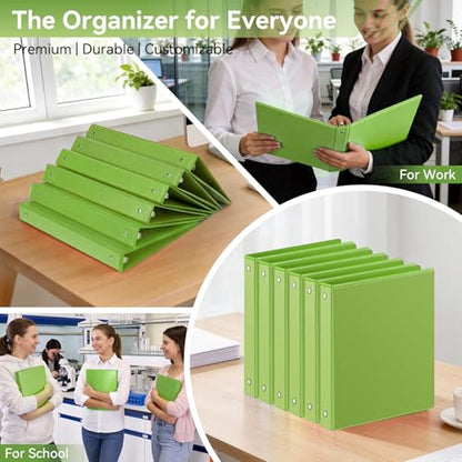SUIN 1 Inch 3 Ring Binder, Clear 1'' View Presentation Binders with 2 Pockets, Fits 8.5 x 11 Letter Size, Durable Polypropylene, Non-Stick & PVC-Free for School, Office & Home (Kelly Green) - color: Kelly Green
