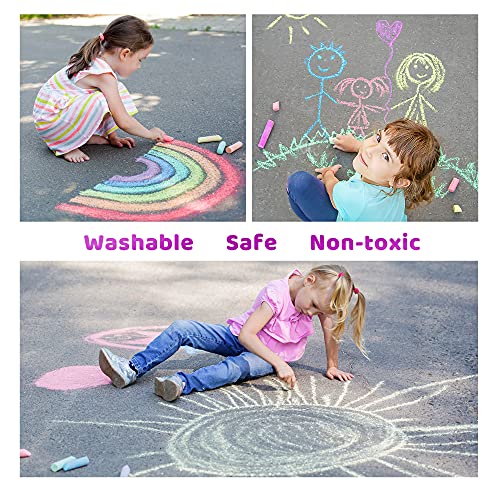 JOYIN 150 Pcs Sidewalk Chalk Set in 30 Packs, 5 Colors, Giant Box Non-Toxic Jumbo Washable Chalk for Outdoor Art Play, Painting on Chalkboard, Kitchen, Blackboard, Playground, Outdoor