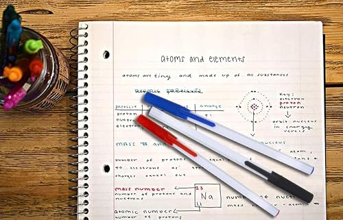 Trail maker Ballpoint Pens - 1000 Pens Bulk, Red Black Blue Ink, 0.3 mm, Wholesale School & Office Supplies 100 Packs of 10 Pens)