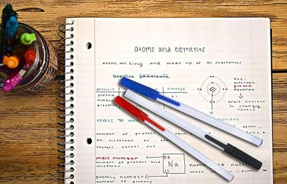 Trail maker Ballpoint Pens - 1000 Pens Bulk, Red Black Blue Ink, 0.3 mm, Wholesale School & Office Supplies 100 Packs of 10 Pens)