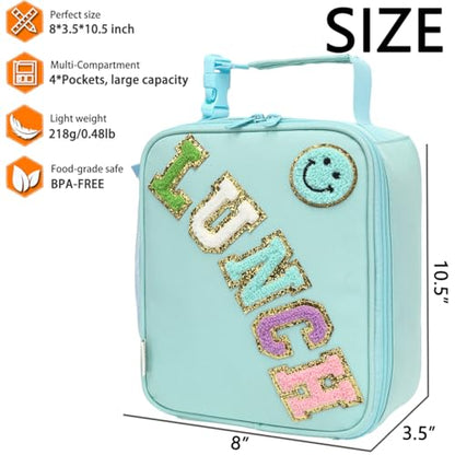 GYEUKHAM Insulated Lunch Bag for Women Girl Teen large Insulated Kid Lunch Bag,Large Reusable Cute Cooler Bag for School Work Picnic,Baby Green - color: Baby Green