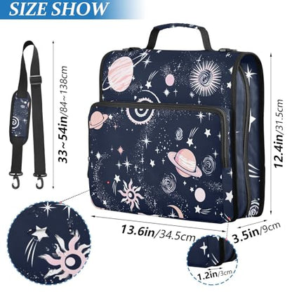3 Ring Zipper Binder with Shoulder Strap Plant 2 Inch Zippered Binder Bag 500 Sheet Capacity Multi Pockets for School Supplies - color: Multi2