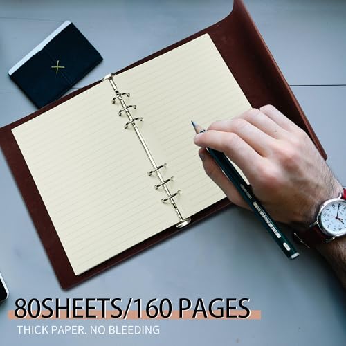 A5 Ruled Refills Inserts for 6-Ring Binder, Loose Leaf Planner Filler Paper, Planner Inserts,80 Sheets/160 Pages,Lined(Line-A5) - size: Line-A5