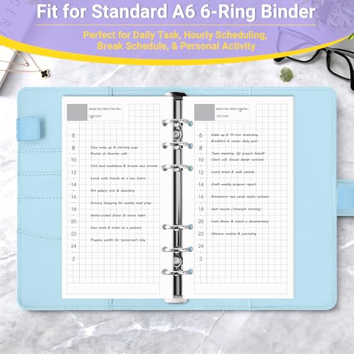 Antner A6 Daily Planner Refill Paper 6 Hole Planner Inserts for A6 6-Ring Refillable Binder, 135 Sheets/270 Pages Undated Day Loose Leaf Filler Paper with 12 PCS Binder Dividers for Daily Schedule - color: Daily Plan Paper