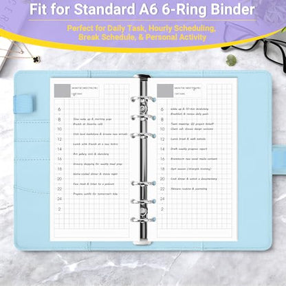 Antner A6 Daily Planner Refill Paper 6 Hole Planner Inserts for A6 6-Ring Refillable Binder, 135 Sheets/270 Pages Undated Day Loose Leaf Filler Paper with 12 PCS Binder Dividers for Daily Schedule - color: Daily Plan Paper
