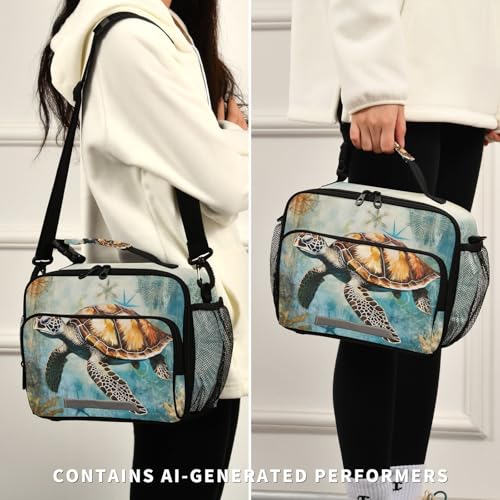 Ocean Sea Turtle Kids Lunch Box Insulated Lunch Bags Cooler Tote Bag with Removable Shoulder Strap for Boy Girl Student 20848559 - color: Sea Turtle