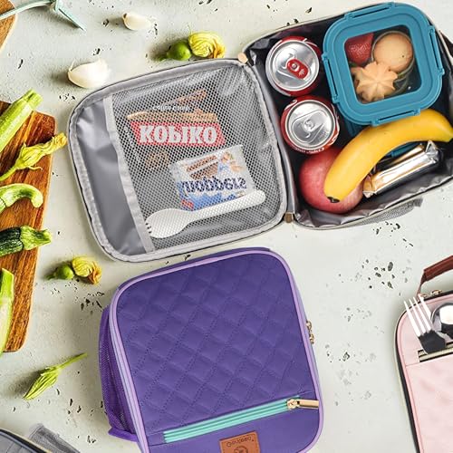 Genteen Kids Lunch Box Insulated Soft Mini Cooler with Bottle Holder, Lightweight Reusable Easy-Clean Lunch bag for Girls, Boys Back to School-Gray - color: Gray