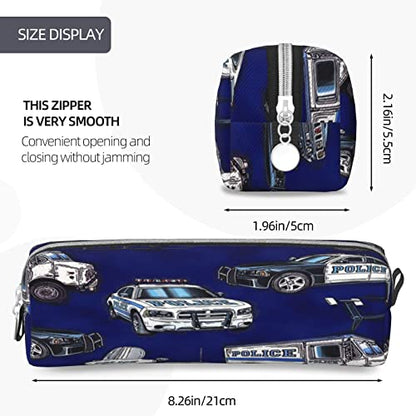 Pencil Case Police Car Big Capacity Pen Case Pencil Bag Pouch Holder Box for School Office Girls Boys Adult