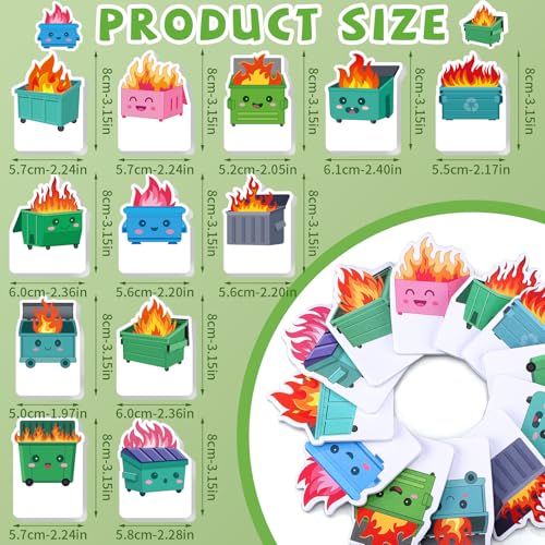Yinder 24 Pads Cute Sticky Notes Fun Kawaii Dumpster Sticky Notes Pads Bulk Cartoon Memo Self Adhesive Gift for Back to School Veterinary Office School Tab Party Supplies - style: Dumpster