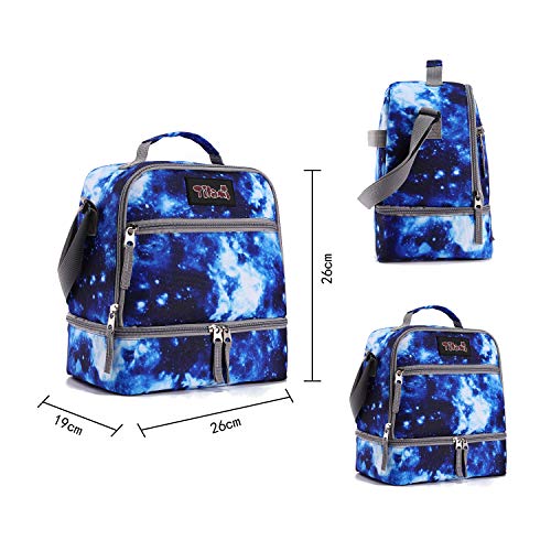 Tilami Rolling Backpack 19 inch with Lunch Bag Wheeled Laptop Backpack, Galaxy Blue - color: Galaxy Blue