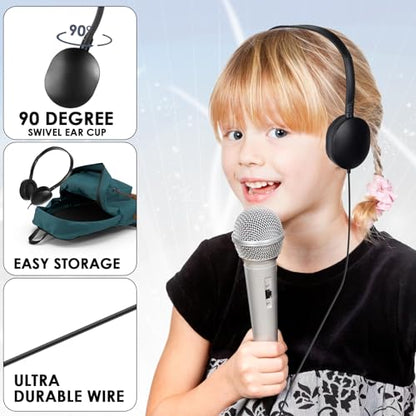 Kids Headphone Bulk 24 Pack for Classroom School,Wholesale Earphones | Class Set for Students Teens Children and Adult 3.5mm Jack (Black) - size: 24 Pack Black