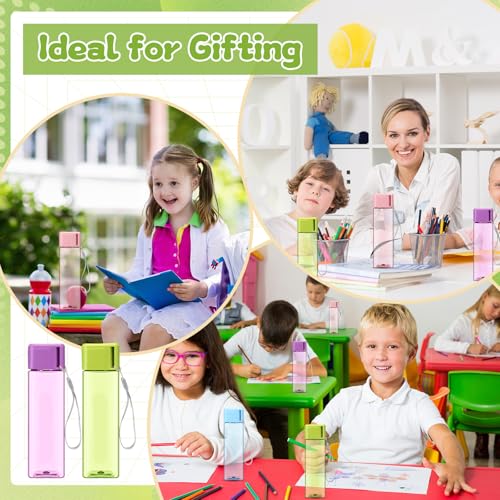 Mifoci 40 Pieces Water Bottle Bulk 17 oz Plastic Water Bottles for Kids Adults Leak Proof Reusable Sport Drinking Cups with Handle Strap for Party Outdoor Children School Classroom Travel