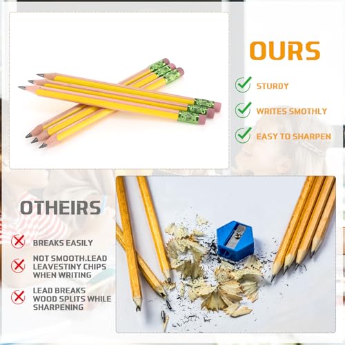Seajan 48 Pcs 2B Jumbo Pencils, Big, Fat, Thick, Triangular Grip 7 Inch Large Pencils Refill with Eraser for Beginners Office Christmas Gifts(Yellow) - color: Yellow, style: 2B