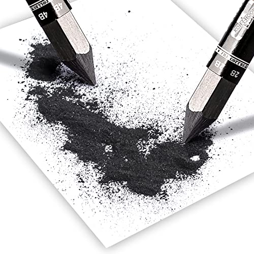 4Pcs Graphite Stick Set HB 2B 4B 6B Woodless Hexagonal Pencil Graphite Crayon for Adults Artist Sketching Drawing Shading Art Supplies