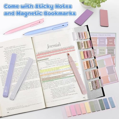 DazSpirit 25Pcs Bible Journaling Kit, Bible Study Supplies for Women | Includes 12 No Bleed Bible Highlighters, 6 Color Pens, 90 Laminated Bible Tabs, Magnetic Bookmarks & Sticky Notes - style: 12 Highlighters