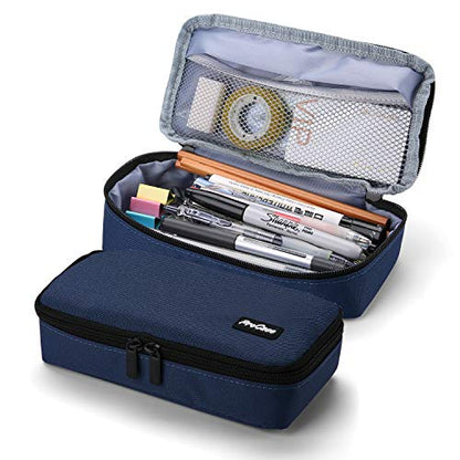 ProCase Pencil Bag Pen Case Bundle with A4 Leather Padfolio Clipboard