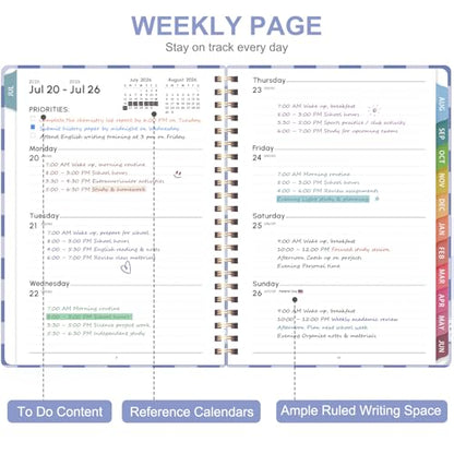 Planner 2026-2027, Weekly and Monthly Academic Year Calendar Planner, July 2026 - June 2027, Daily Agenda Book for Office School Supplies, Letter Size(8.5'' x 11'') - color: 2607-Periwinkle Grid, size: 8.5"x11"(Jul 2026-Jun 2027)