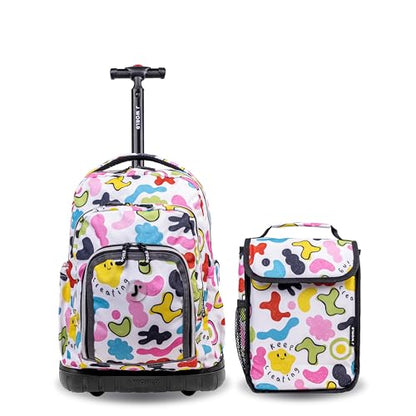 J World Lollipop Kids Rolling Backpack & Lunch Bag Set for Elementary School. Carry-On Suitcase with Wheels, Kiddo - color: Kiddo