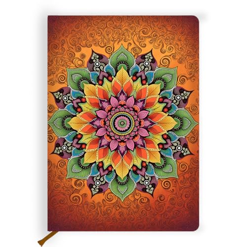 Lined Journal for Women, 200 Pages A5 Ruled Boho Mandala Floral Notebook,Vintage Maximalist Flower Aesthetic Journal for Women, Retro Floral Spiral Notebooks, Boho Office Supplies(5.8 x 8.3) - color: Multi 1730